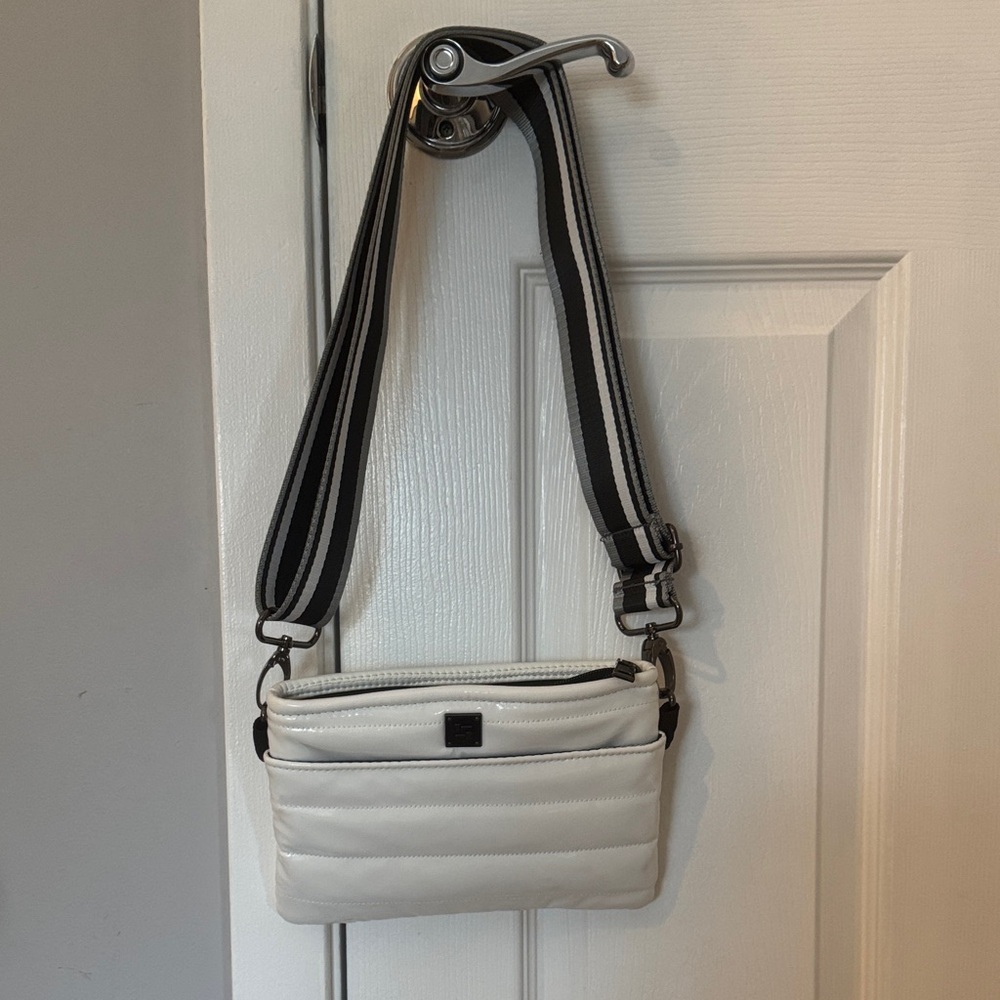 THINK ROYLN Black Quilted Bag with White Accents